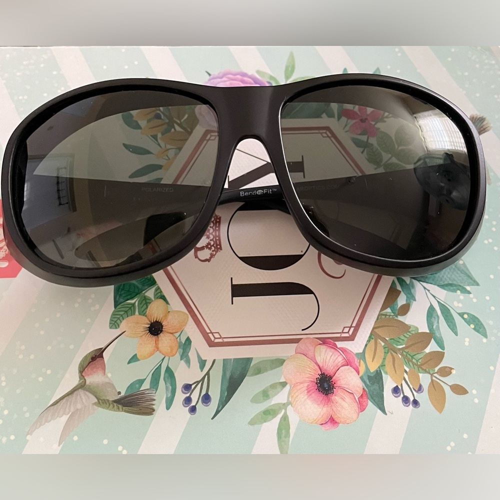 Fit over Rx glasses. Polar Optics Black Sunglasses